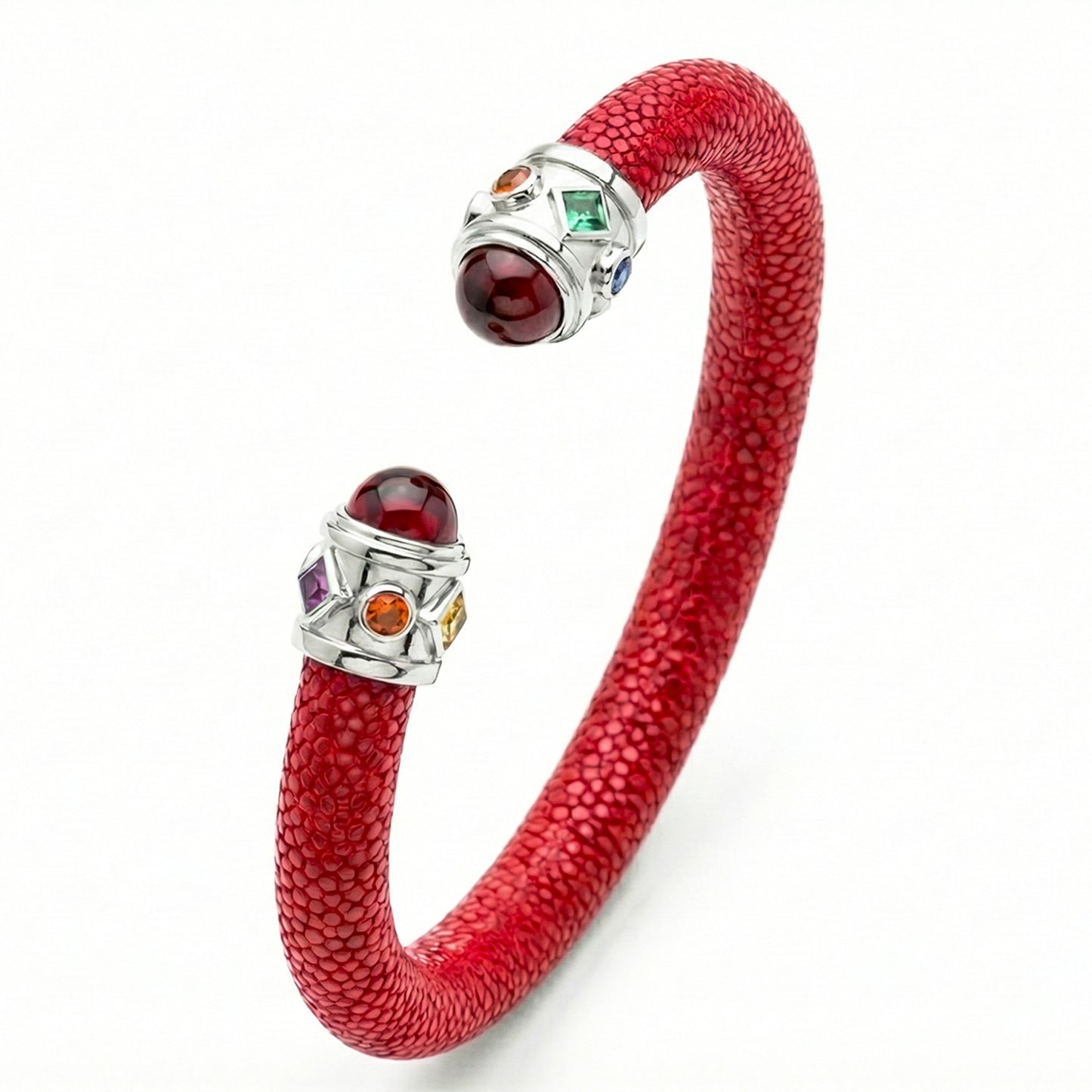 Alix 925 Garnet & Fancy Sapphire Stingray Bangle