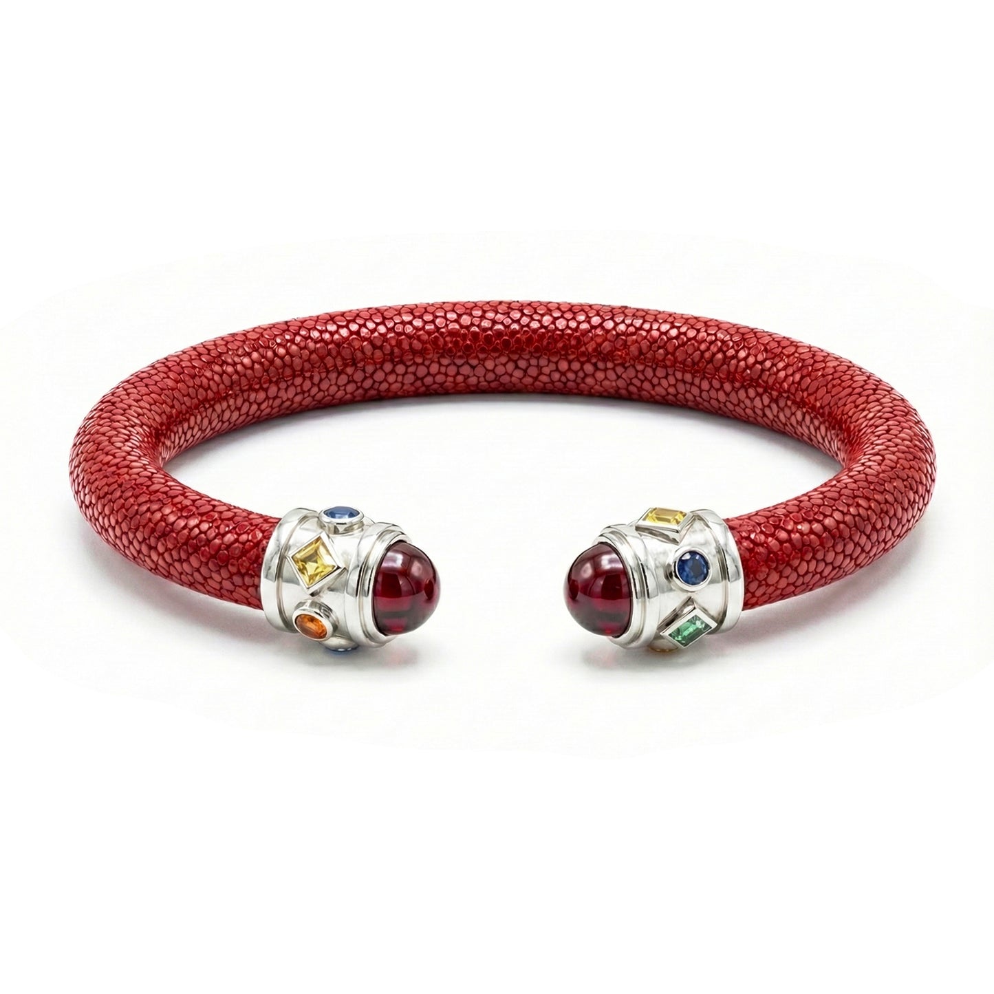 Alix 925 Garnet & Fancy Sapphire Stingray Bangle