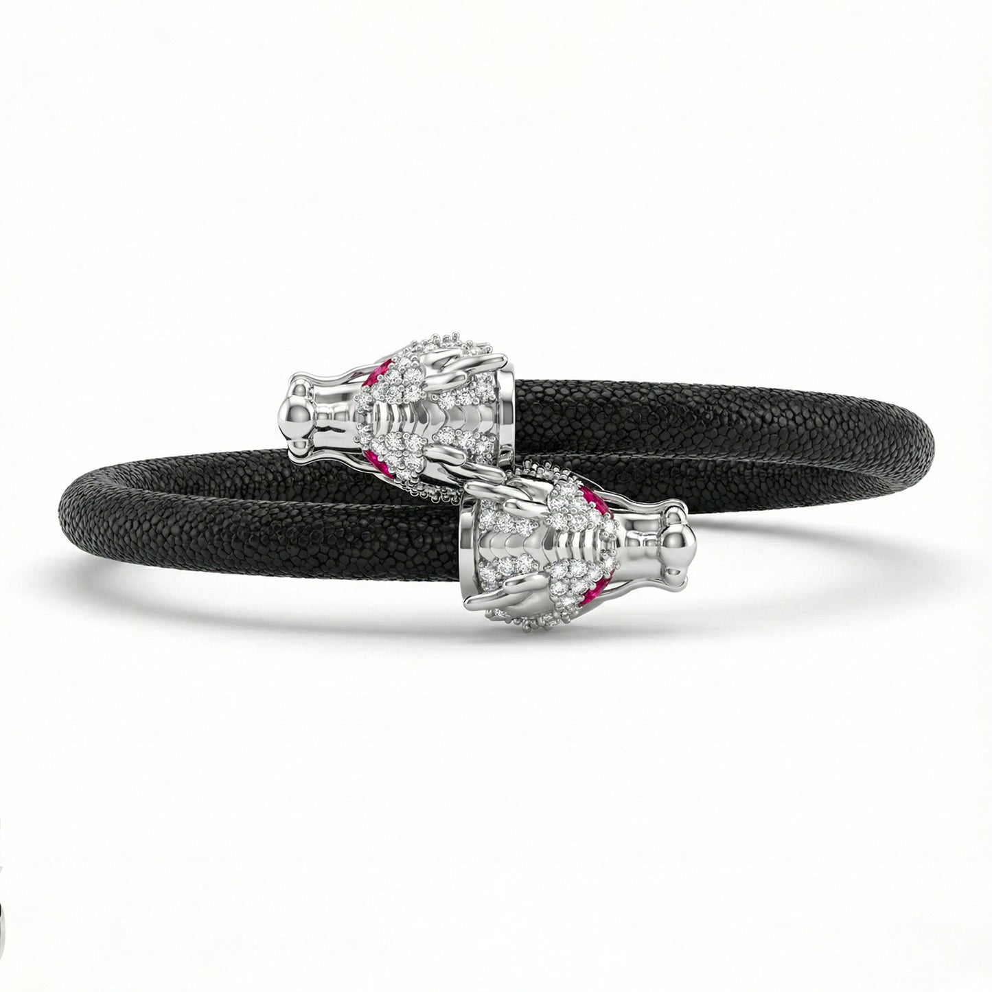 Draco X 925 White Sapphire Eternity X Stingray Bracelet