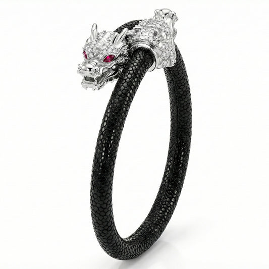 Draco X 925 White Sapphire Eternity X Stingray Bracelet