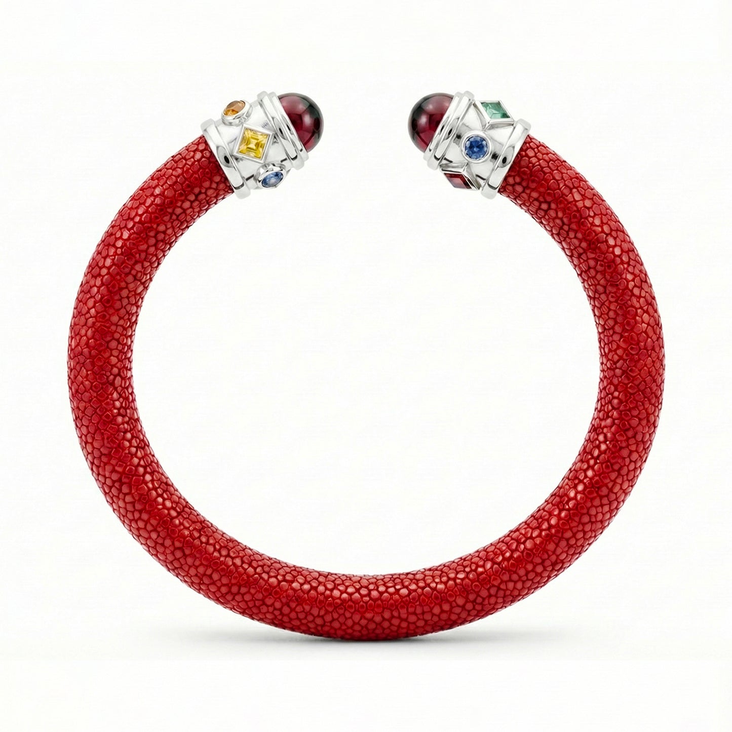 Alix 925 Garnet & Fancy Sapphire Stingray Bangle