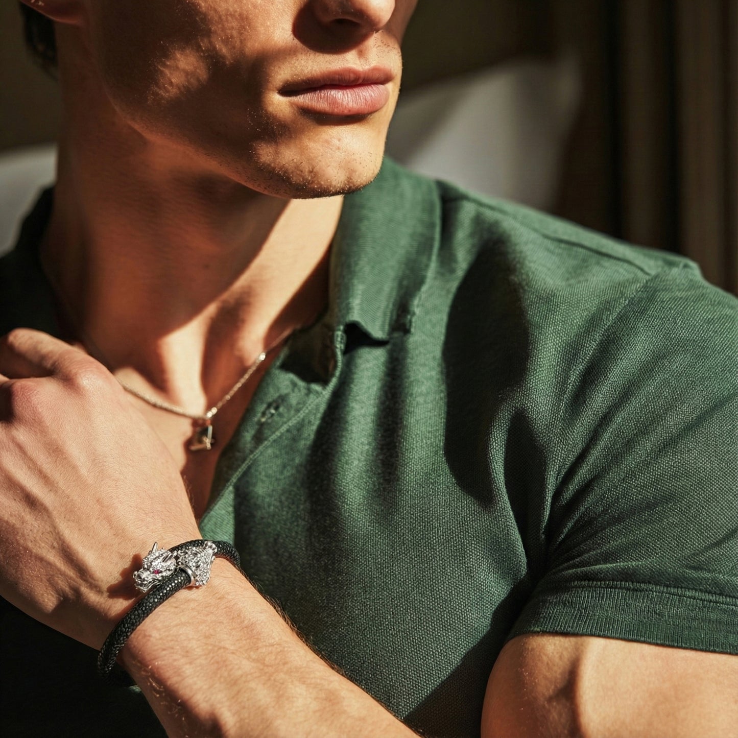 Draco X 925 Black Spinel Eternity X Stingray Bracelet