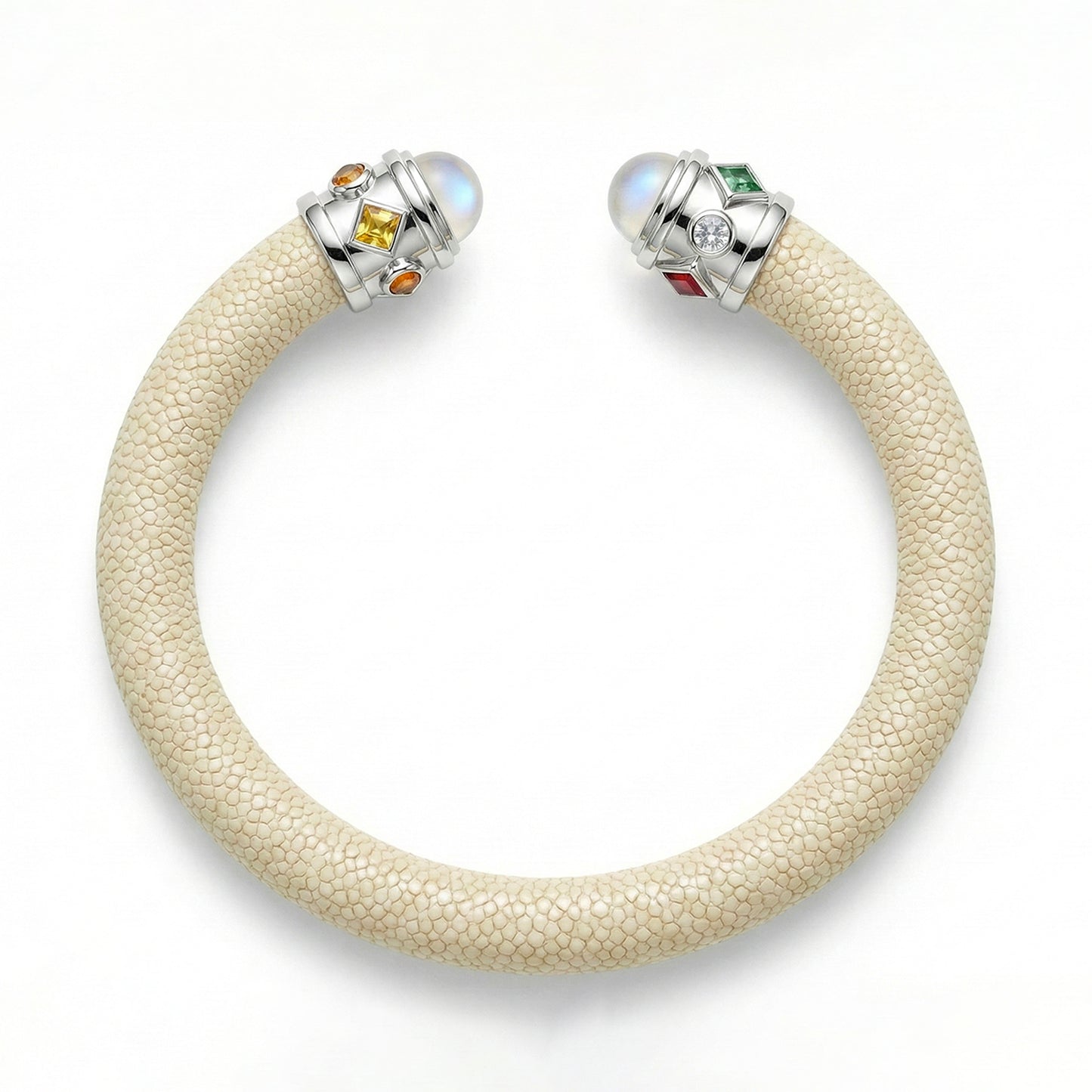 Alix 925 Moonstone & Fancy Sapphire Stingray Bangle