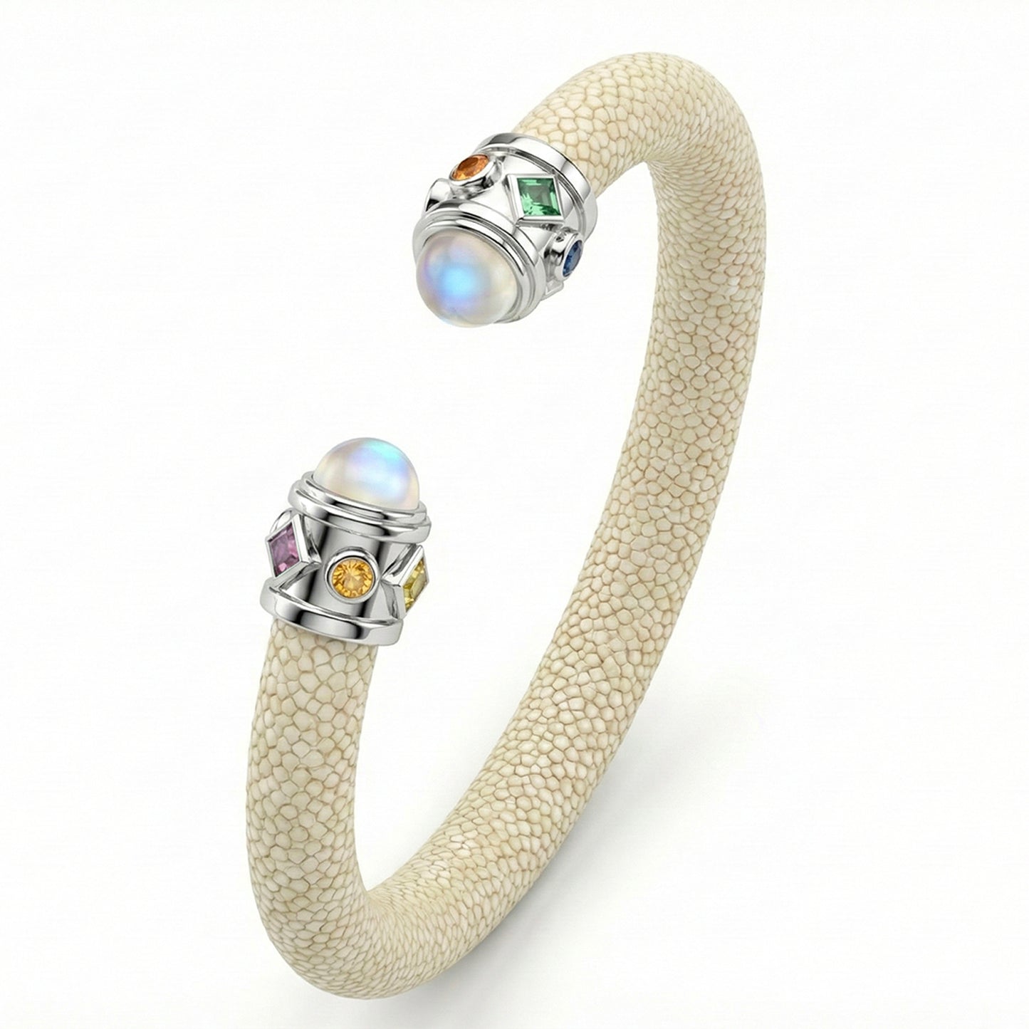 Alix 925 Moonstone & Fancy Sapphire Stingray Bangle