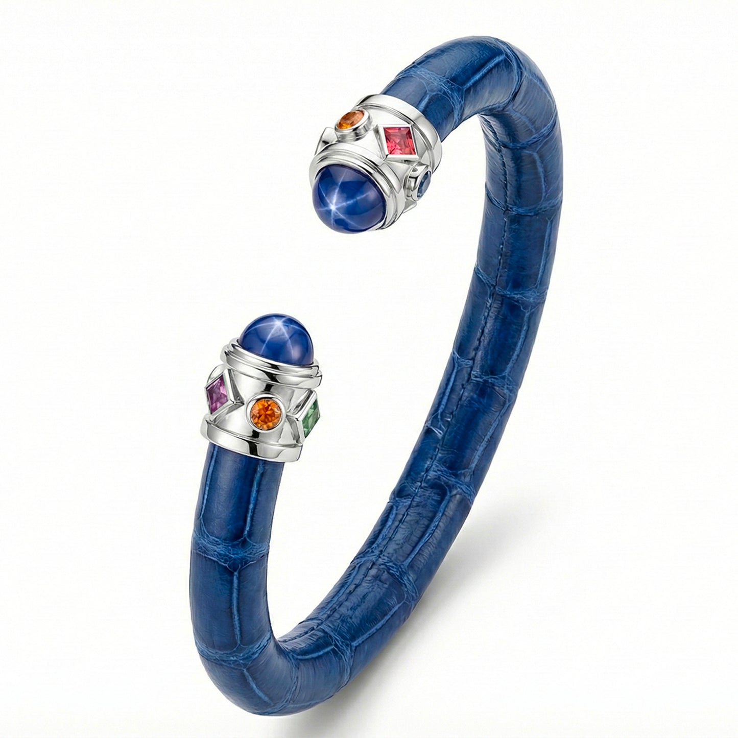 Alix 925 Blue Star Sapphire & Fancy Sapphire Stingray Bangle