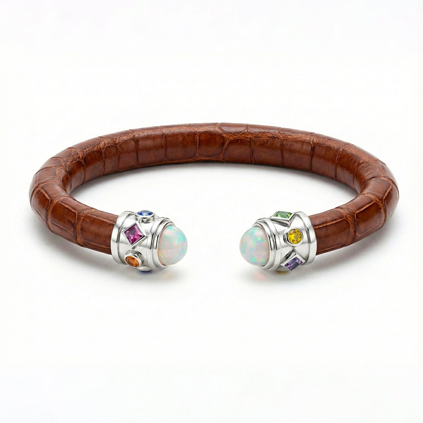 Alix 925 Ethiopian Opal & Fancy Sapphire Stingray Bangle