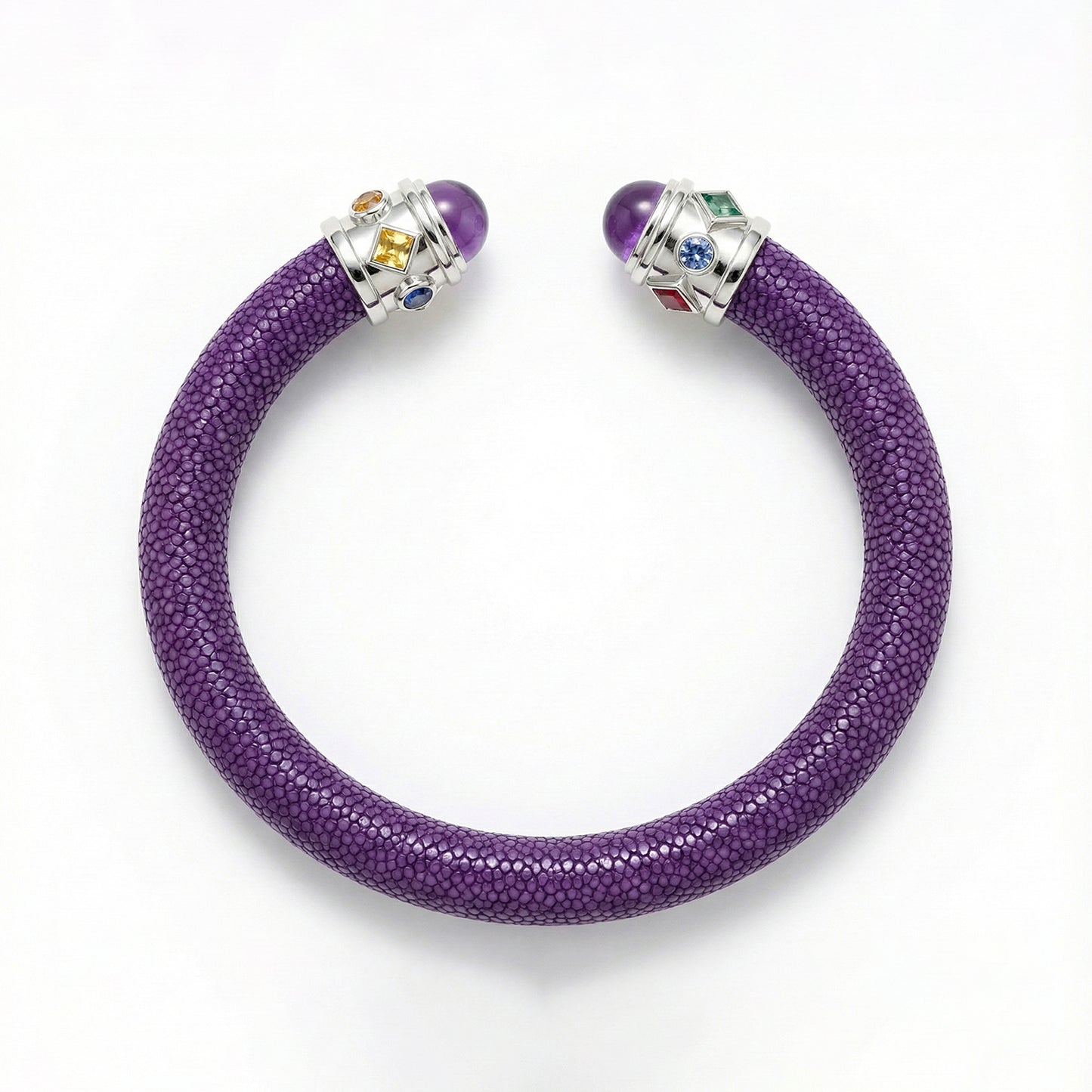 Alix 925 Amethyst & Fancy Sapphire Stingray Bangle