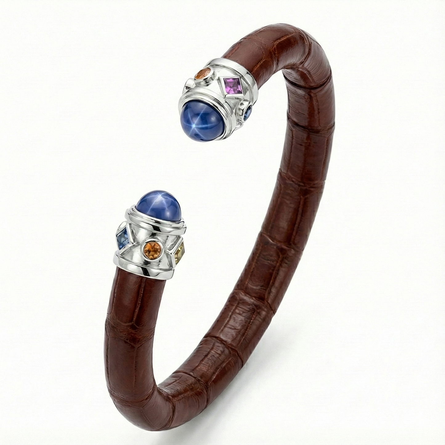 Alix 925 Blue Star Sapphire & Fancy Sapphire Stingray Bangle