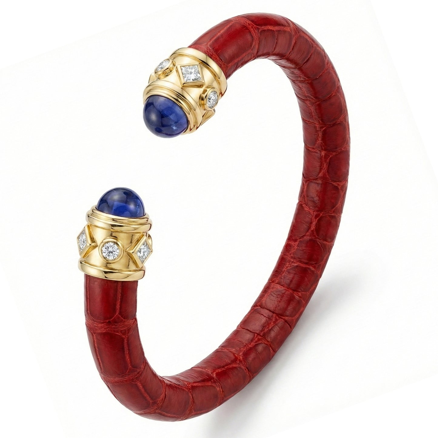 Alix 18k Gold Blue Sapphire & Diamonds Stingray Bangle