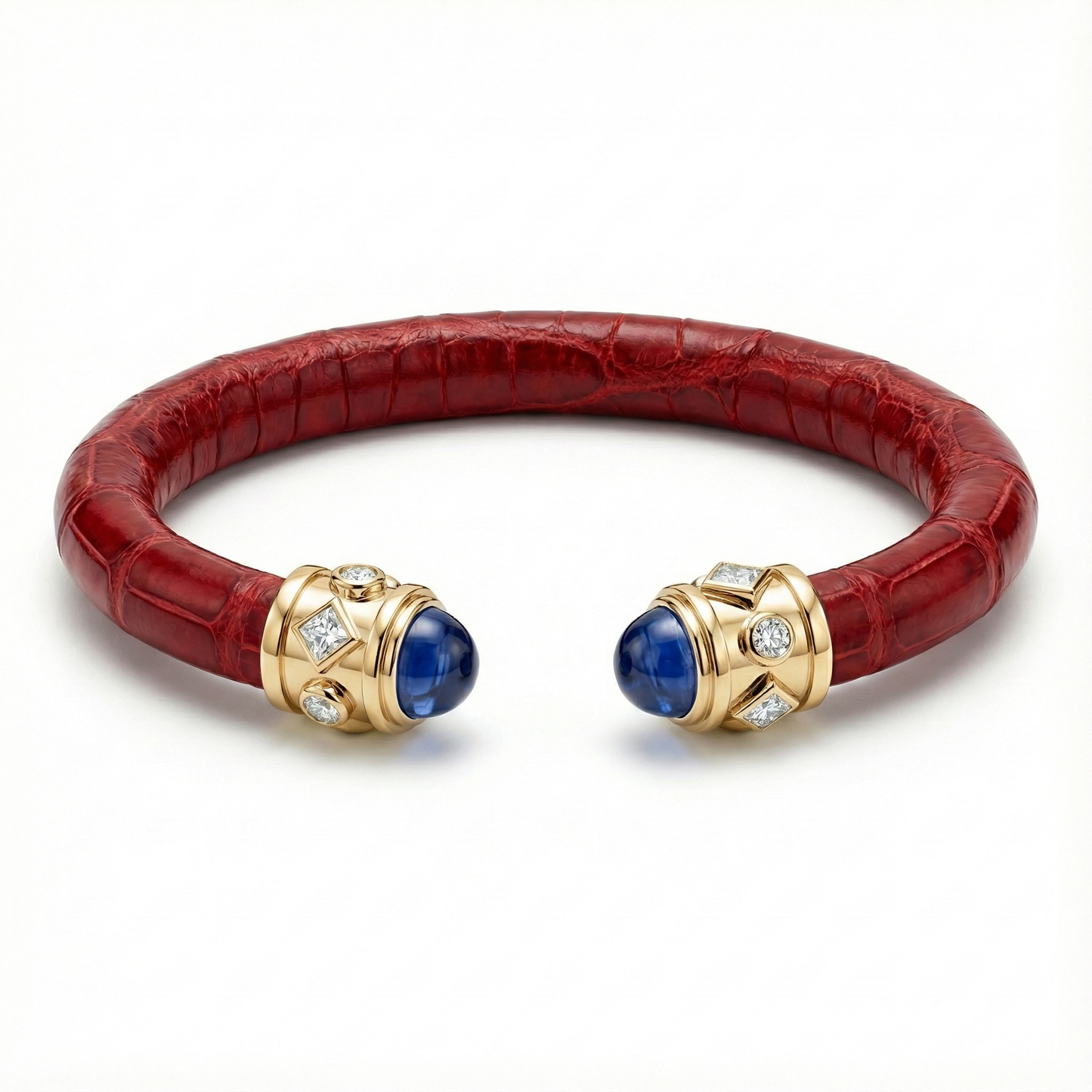 Alix 18k Gold Blue Sapphire & Diamonds Stingray Bangle