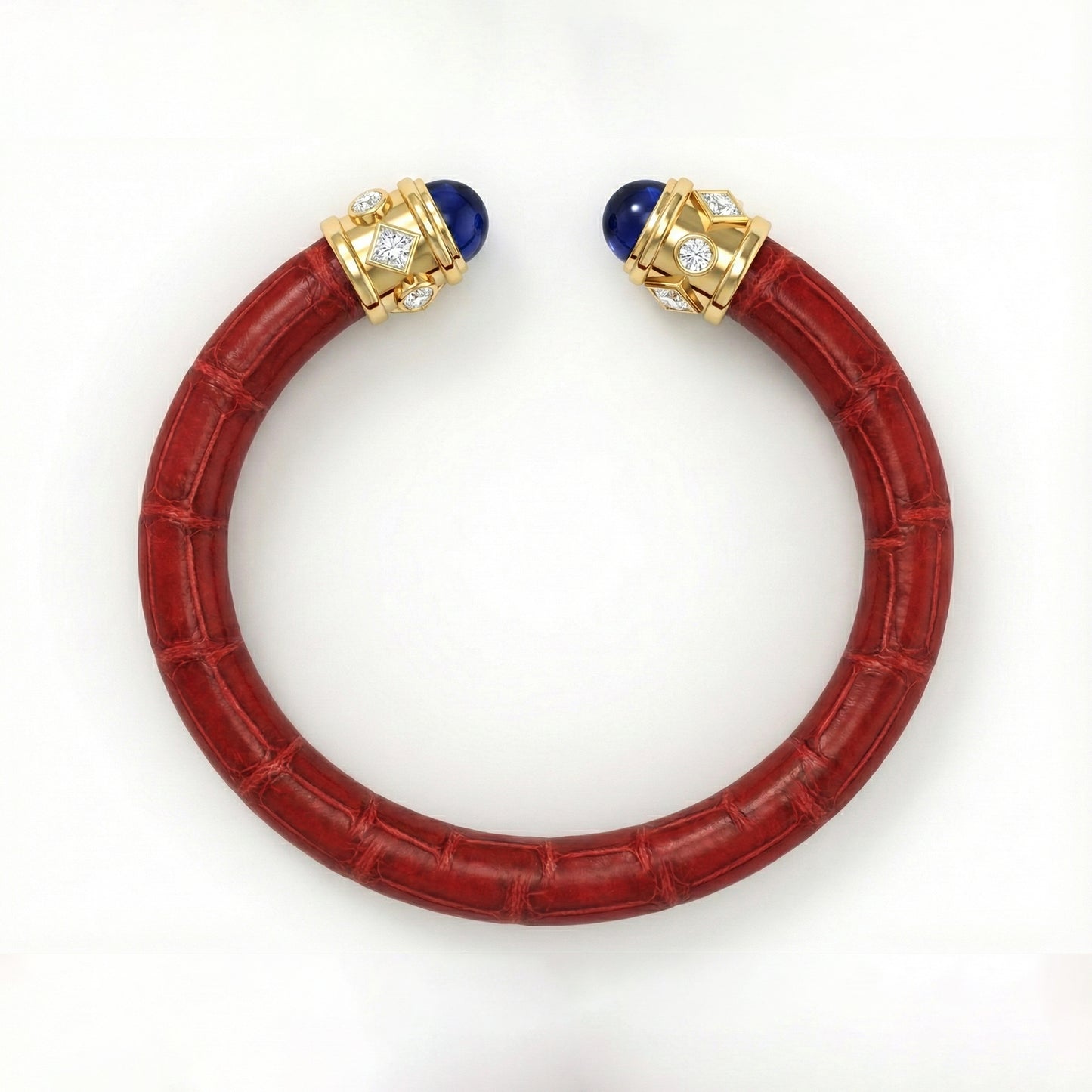 Alix 18k Gold Blue Sapphire & Diamonds Stingray Bangle