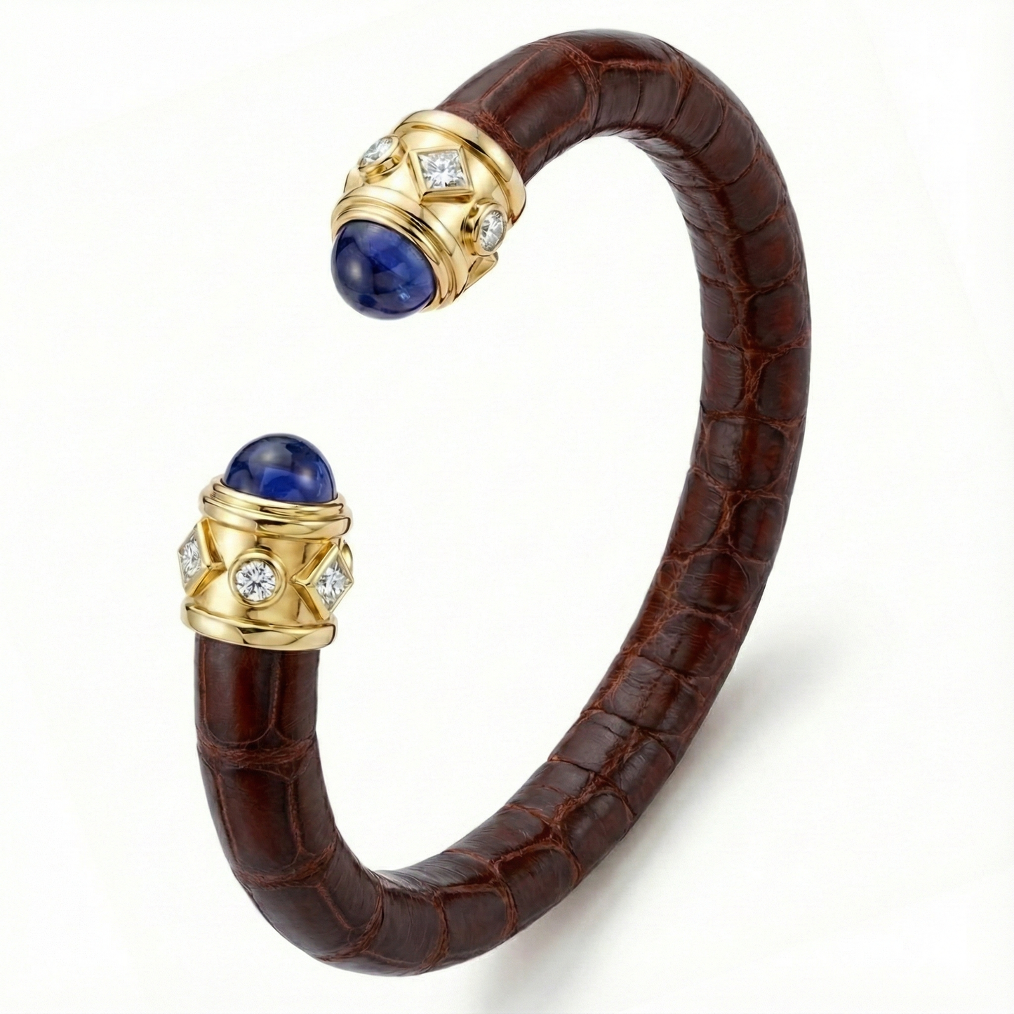 Alix 18k Gold Blue Sapphire & Diamonds Stingray Bangle