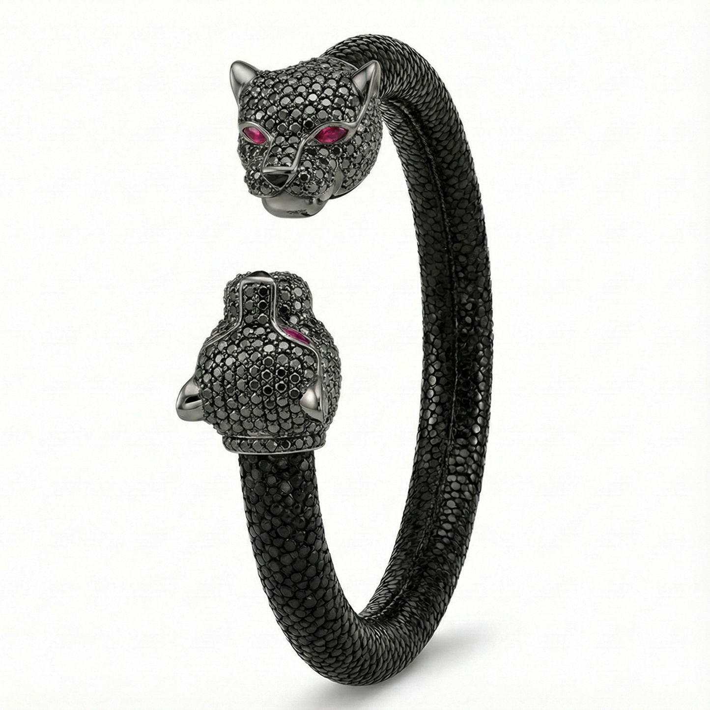 Jaguar 925  Black Spinel & Ruby Stingray Bracelet