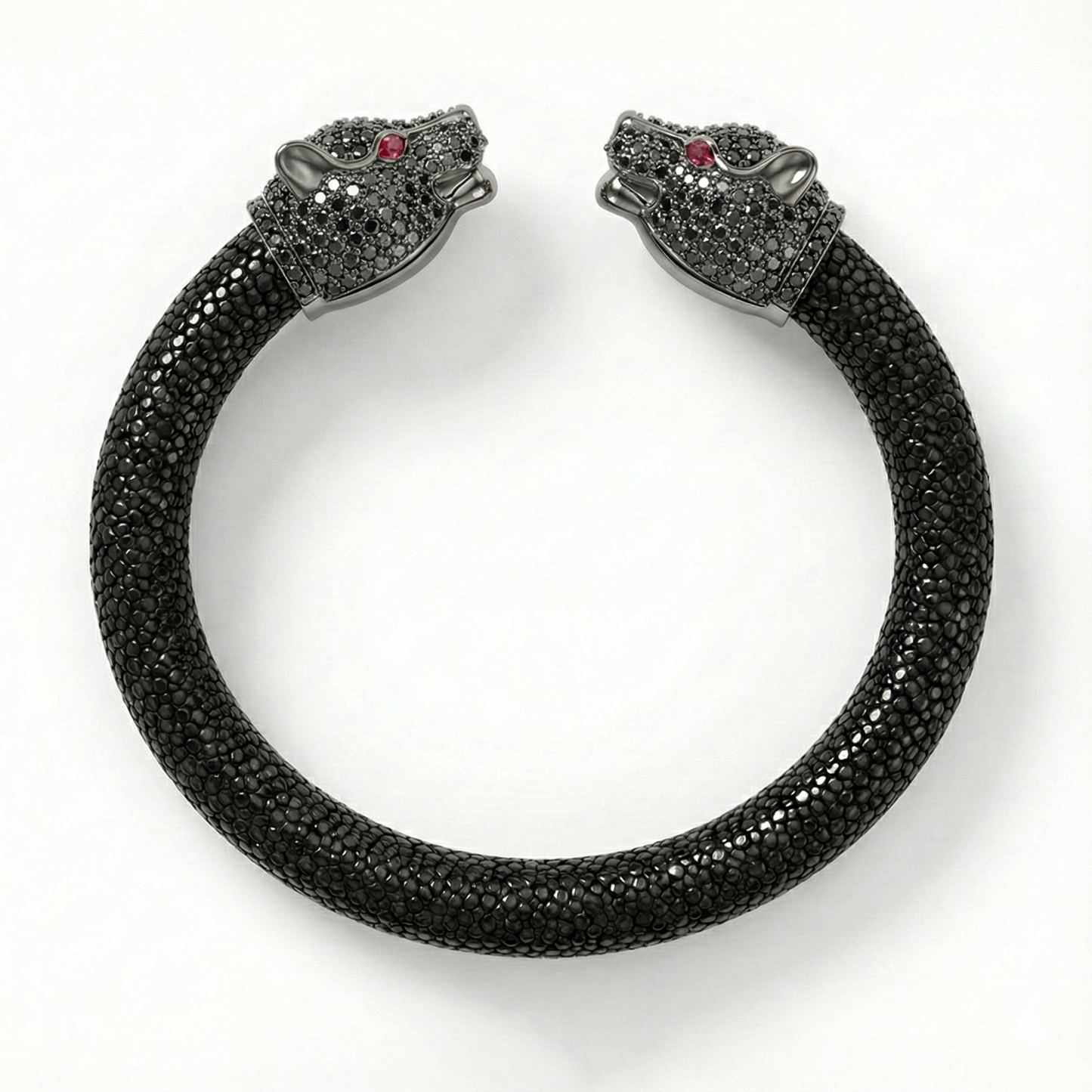 Jaguar 925  Black Spinel & Ruby Stingray Bracelet