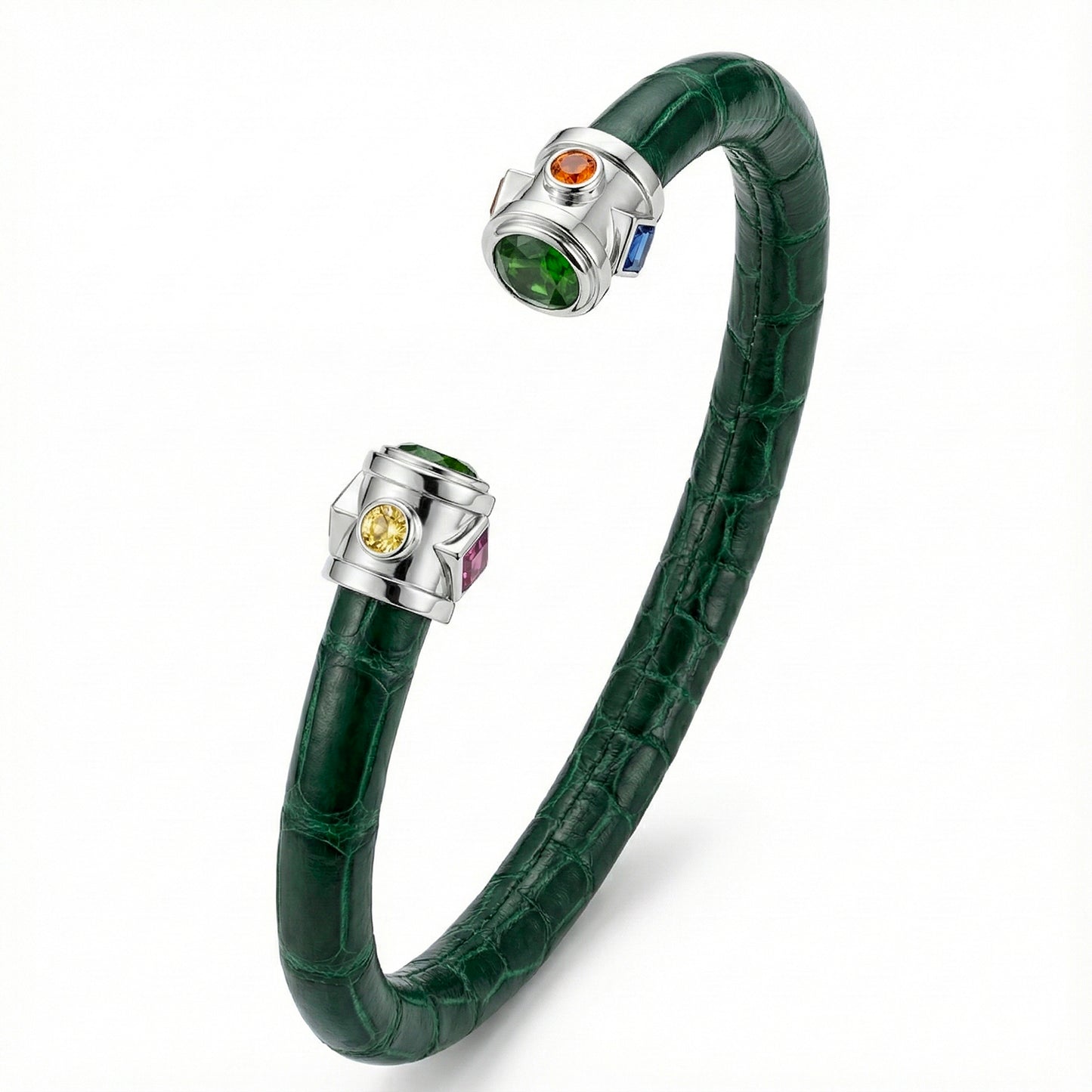 BE Eternity 925 Green Diopside & Fancy Sapphire Stingray Bracelet
