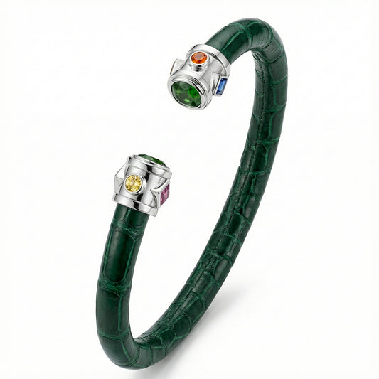 BE Eternity 925 Green Diopside & Fancy Sapphire Stingray Bracelet