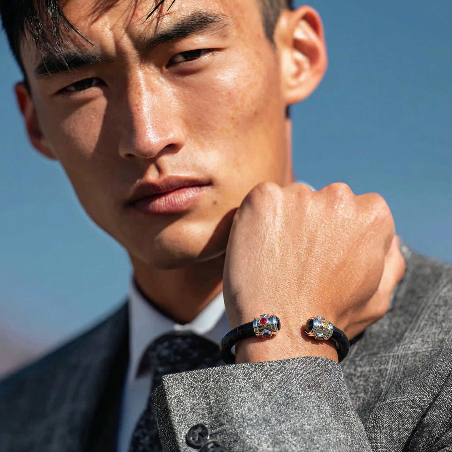 BE Eternity 925 Black Spinel & Fancy Sapphire Stingray Bracelet