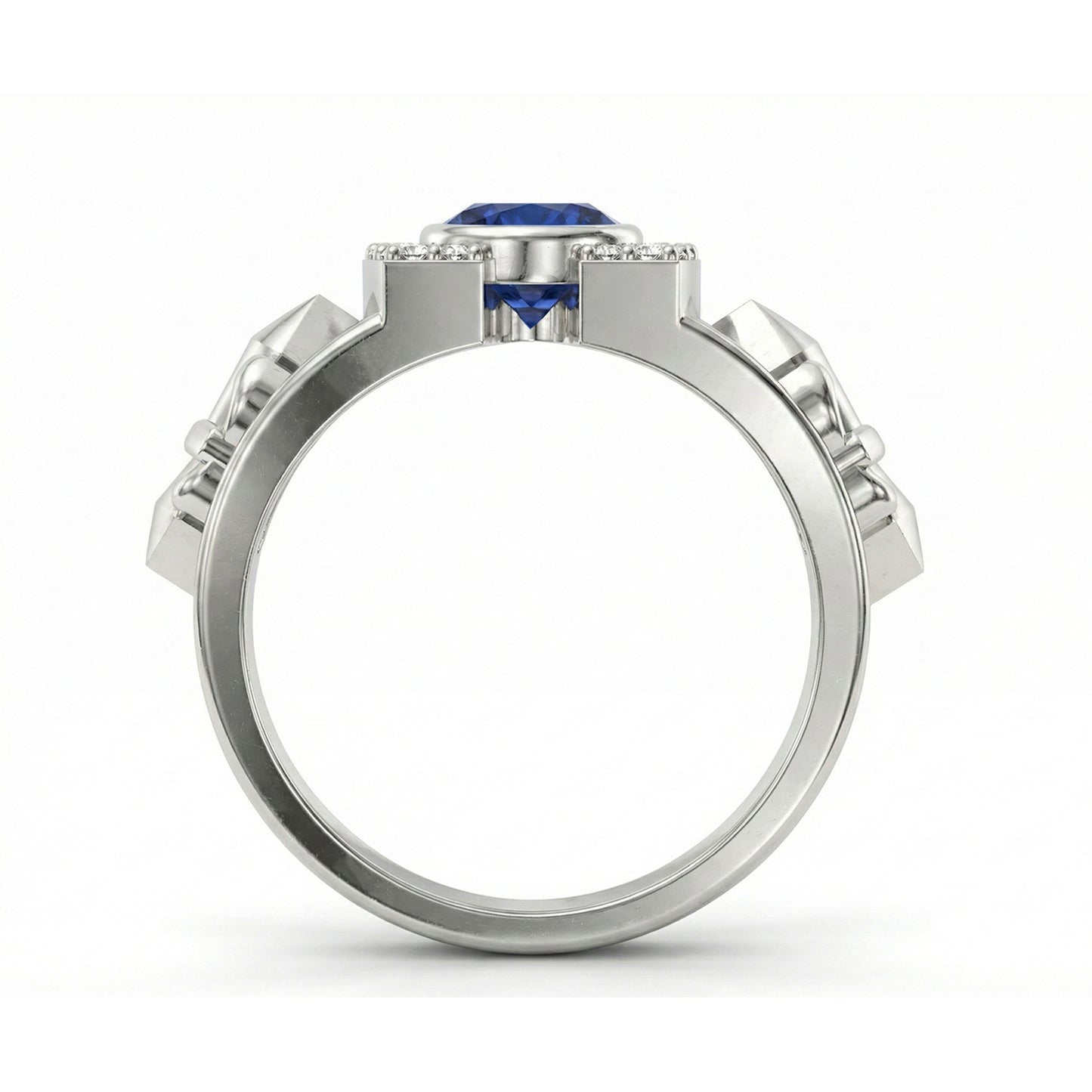 FDL12  Platinum Oval Blue Sapphire PT950 Men’s Ring