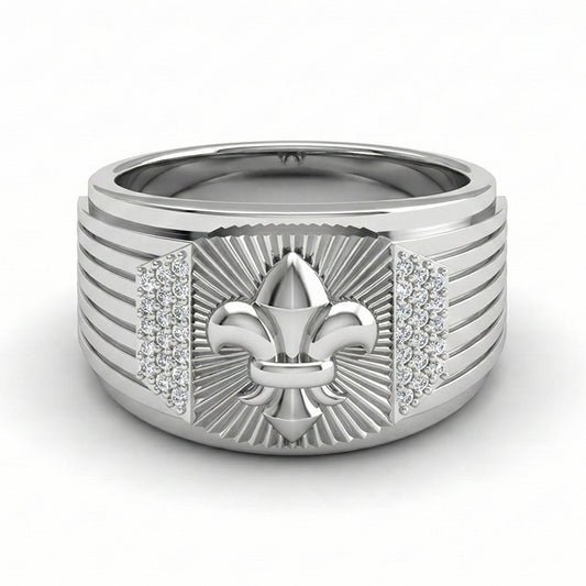 FDL01 Fleur de Lis Platinum PT950 Men’s Ring