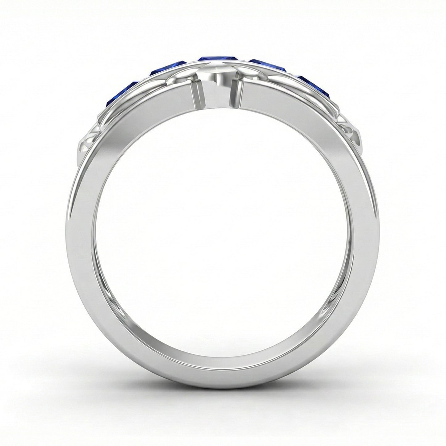 FDF01 Blue Sapphire Platinum PT950 Unisex Ring