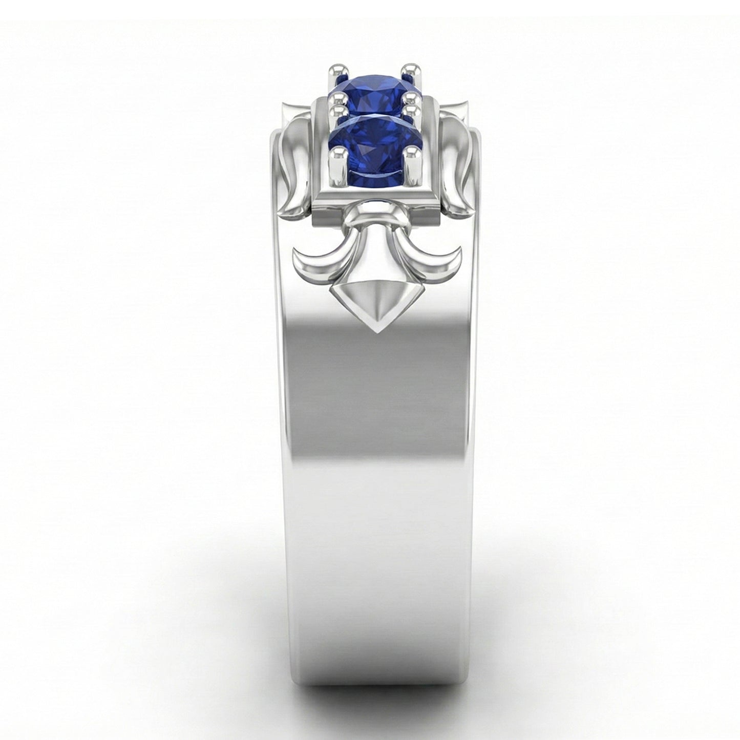 FDF02 Blue Sapphire Platinum PT950 Unisex Ring