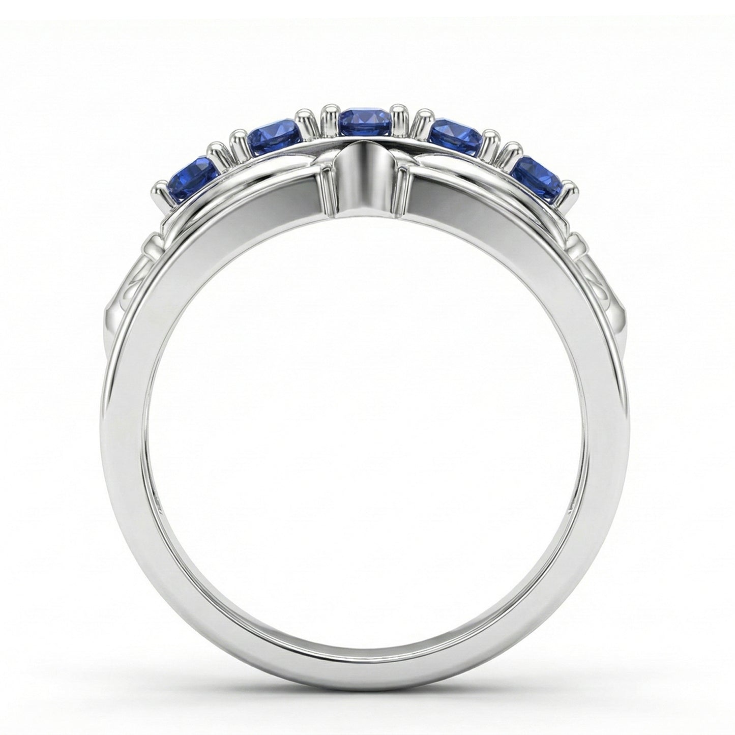 FDF02 Blue Sapphire Platinum PT950 Unisex Ring