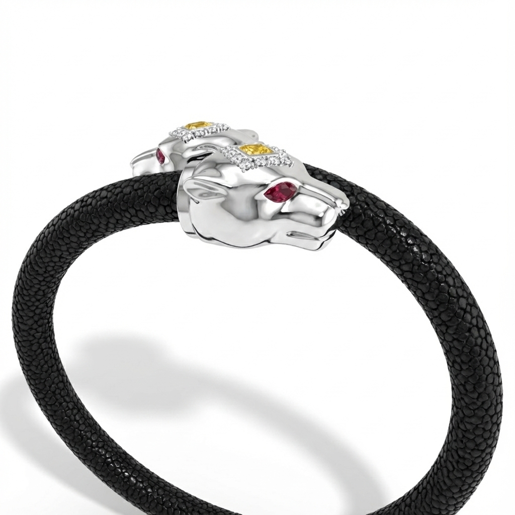 Imperial Jaguar X 925 Black Spinel Eternity X Stingray Bracelet