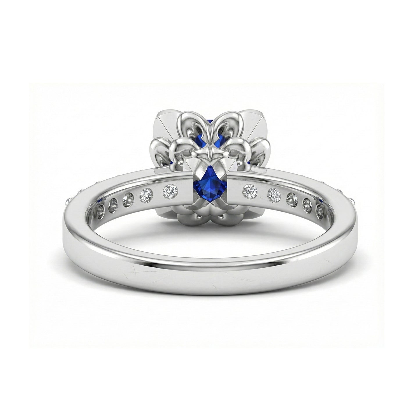 FDF07  Platinum Round Blue Sapphire  PT950 Ladies Ring