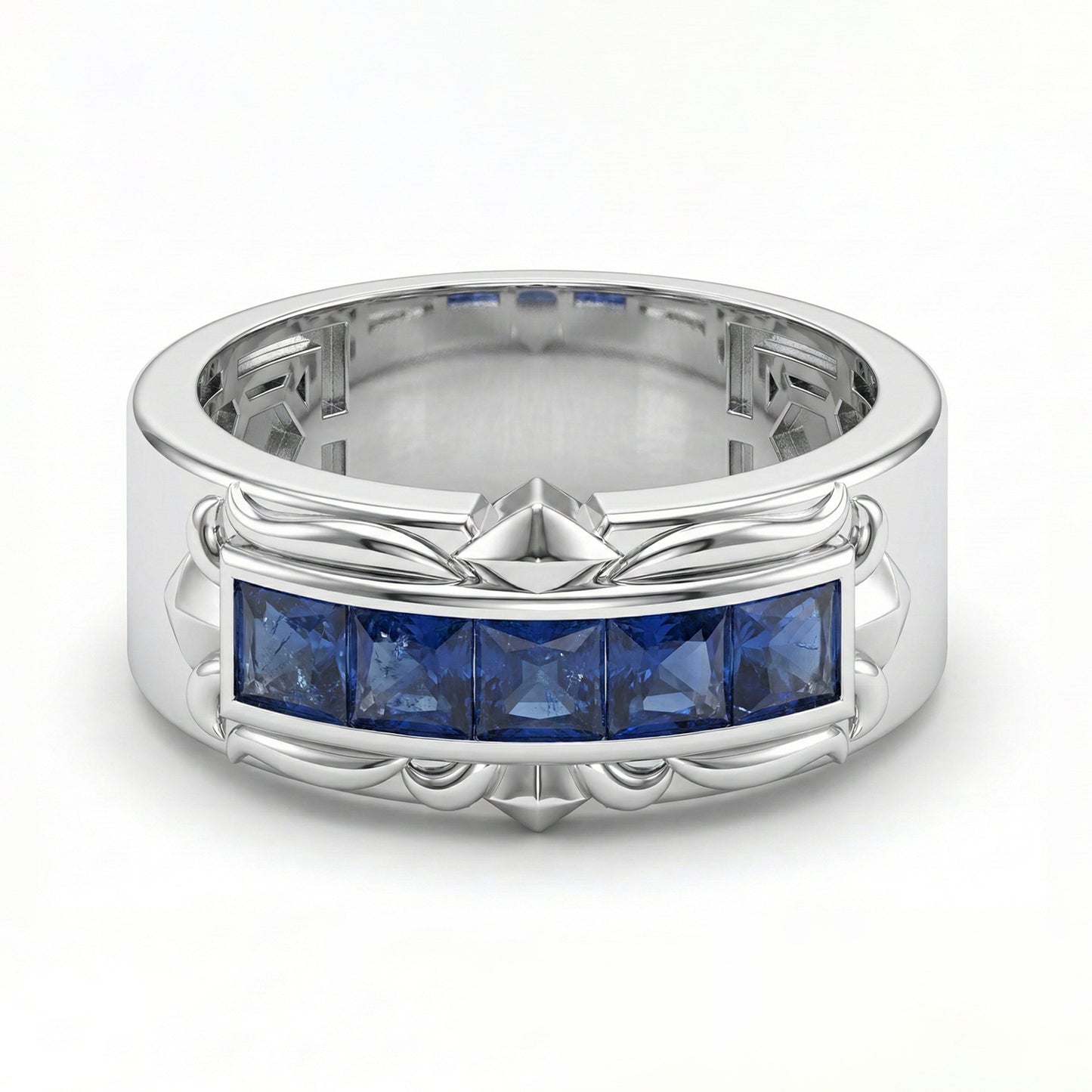 FDF01 Blue Sapphire Platinum PT950 Unisex Ring