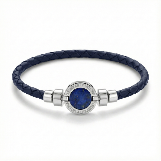 1889 Lapis Lazuli 925 Silver Weaved Calf Bracelet