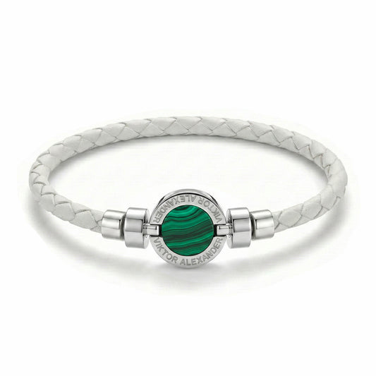 1889 Malachite 925 Silver Weaved Calf Bracelet