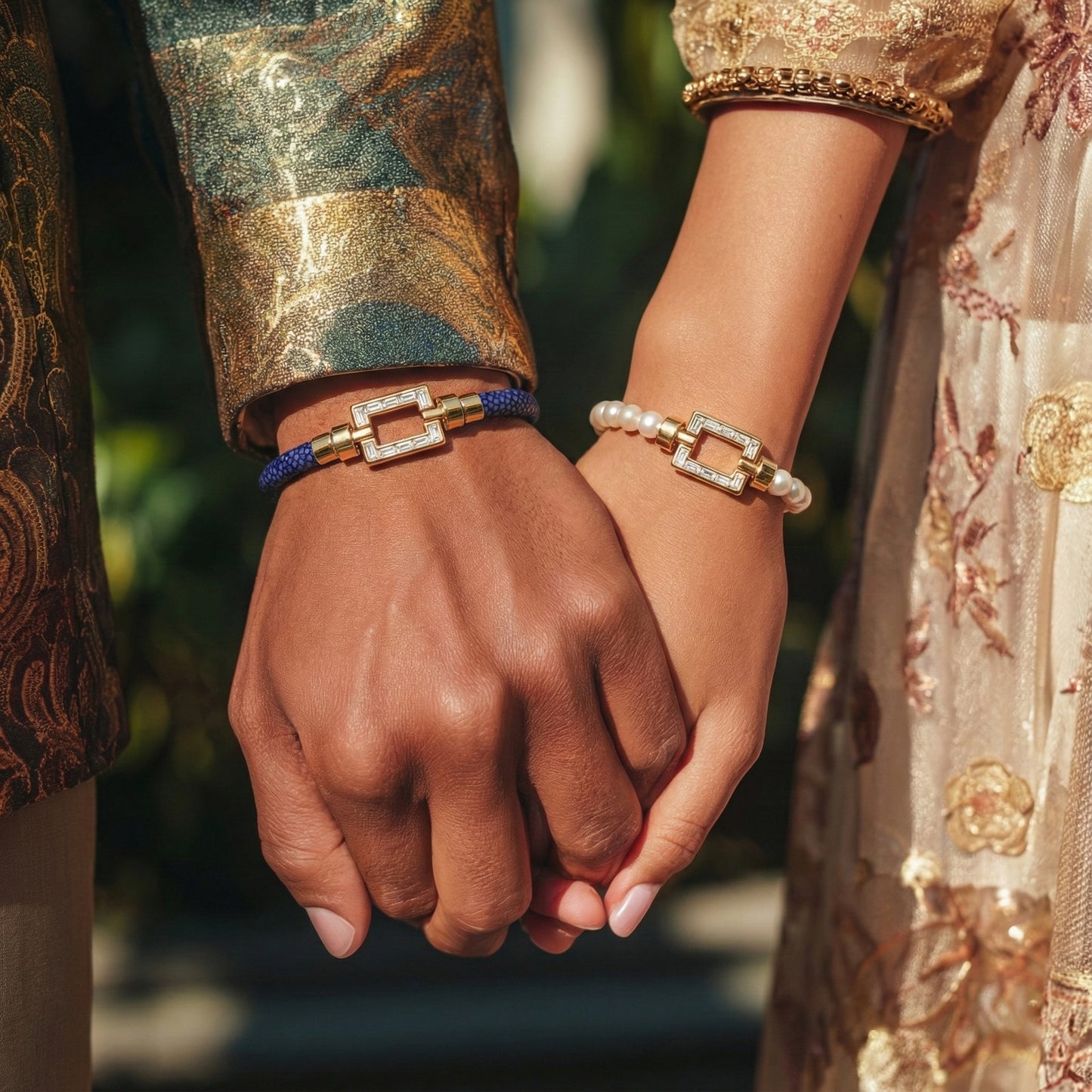 Magnum Opus XL Platinum Baguette Diamonds Gemstone Beads Bracelet