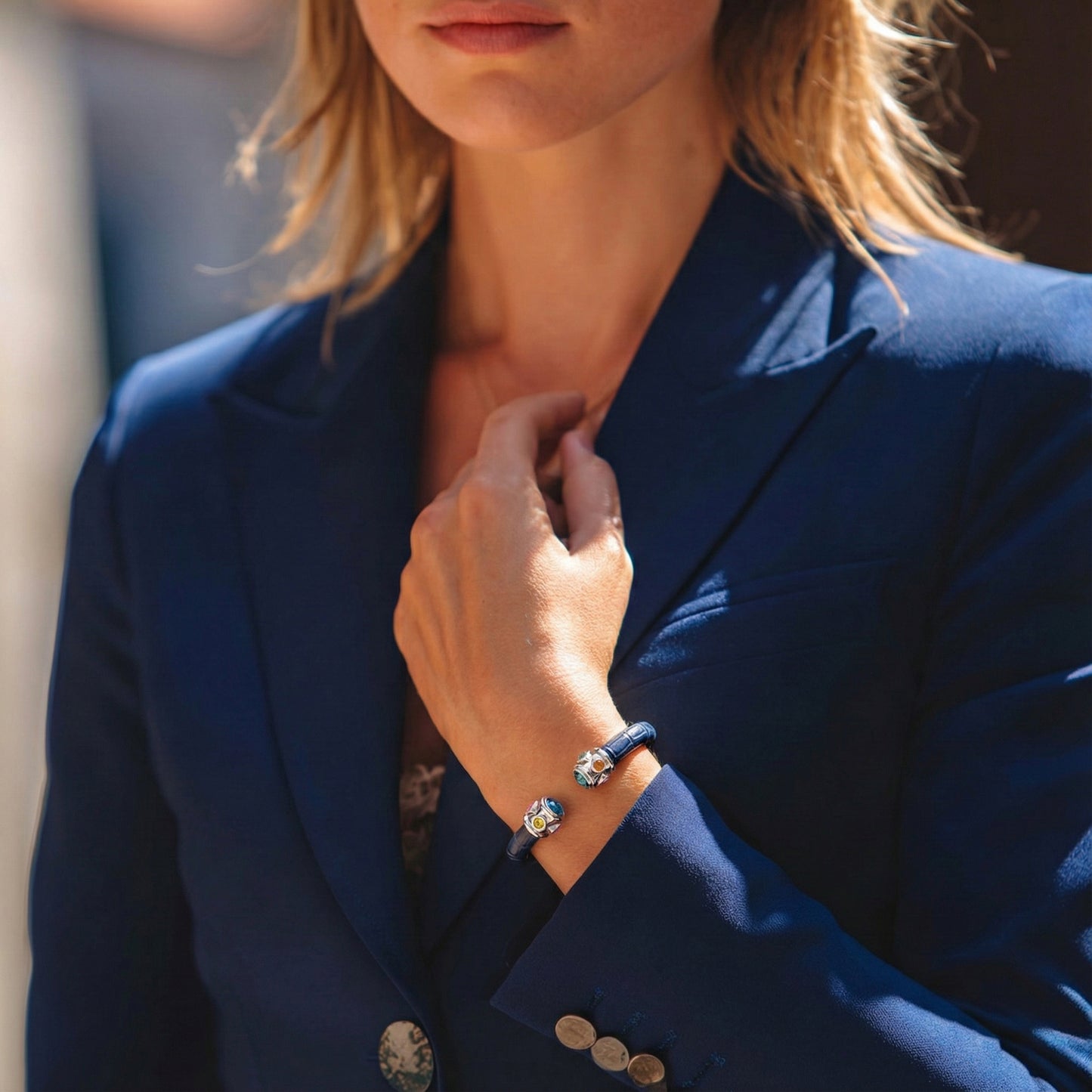 BE Eternity 925 London Blue Topaz & Fancy Sapphire Stingray Bracelet