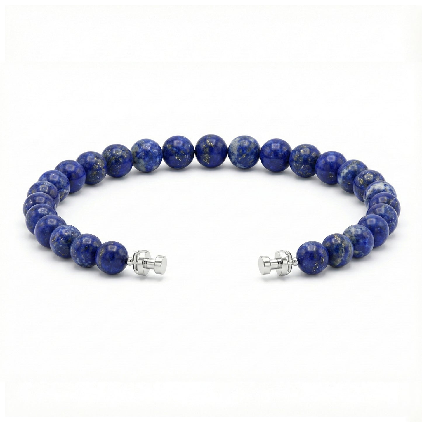 Regalia 6mm Lapis Lazuli Bead Bracelet 925 Silver Link
