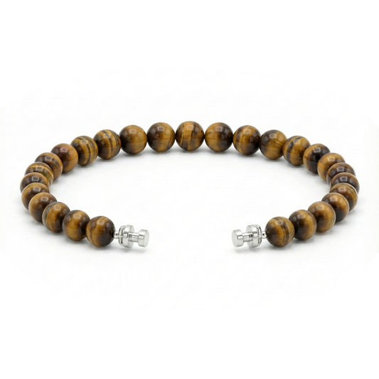 Regalia 6mm Tiger’s Eye Bead Bracelet 925 Silver Link