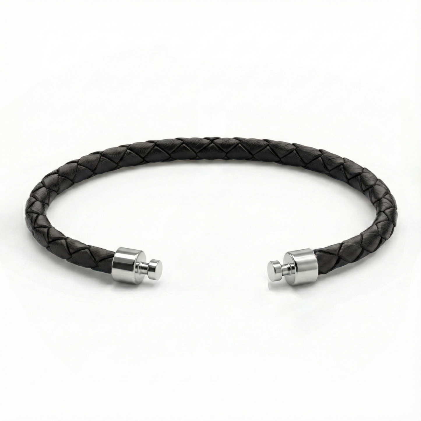 レガリア 4mm ブラックカーフレザーストラップ 925シルバーリンク