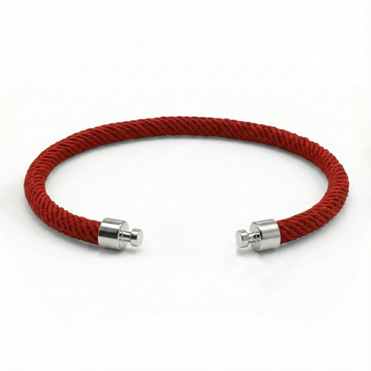 Regalia 4毫米红色尼龙表带，925银链