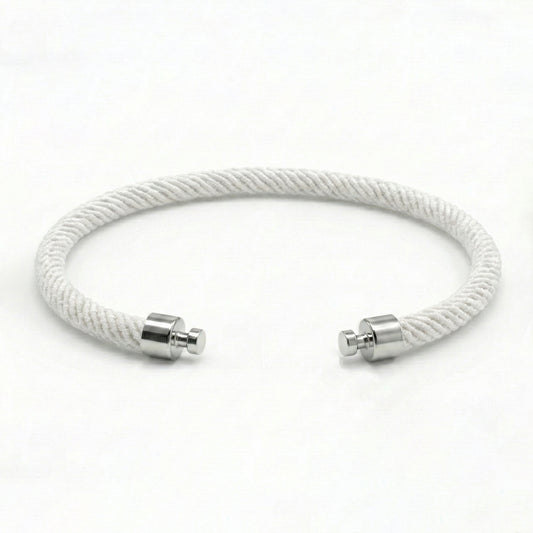 Regalia 4毫米白色尼龙表带，925银链