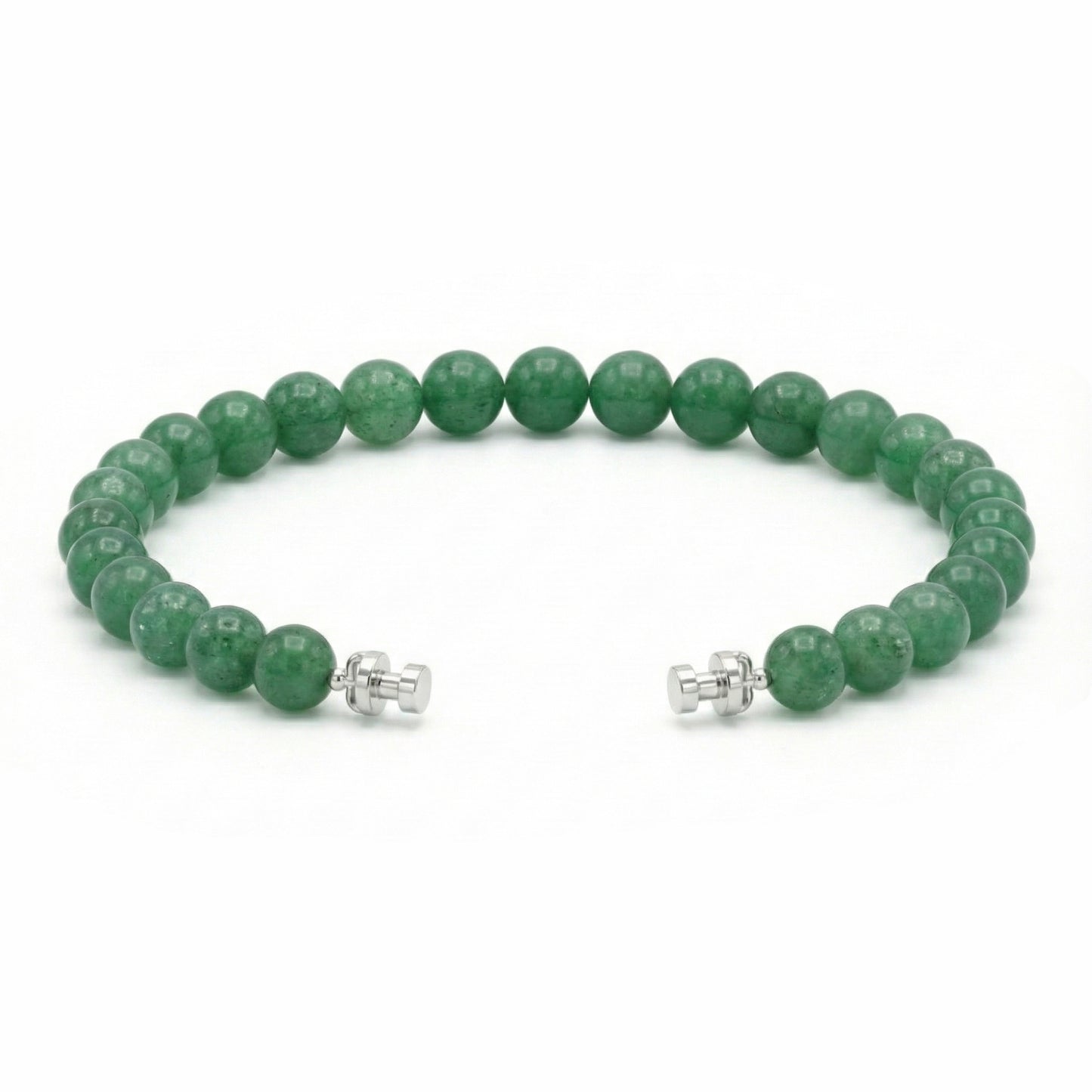 Regalia 6mm Green Aventurine Bead Bracelet 925 Silver Link