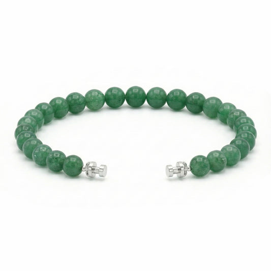 Regalia 6mm Green Aventurine Bead Bracelet 925 Silver Link