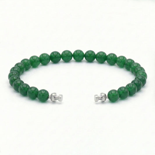 Regalia 6mm Jadeite Bracelet 925 Silver Link