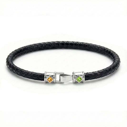Duma S 925 Silver Fancy Sapphire with Python Bracelet