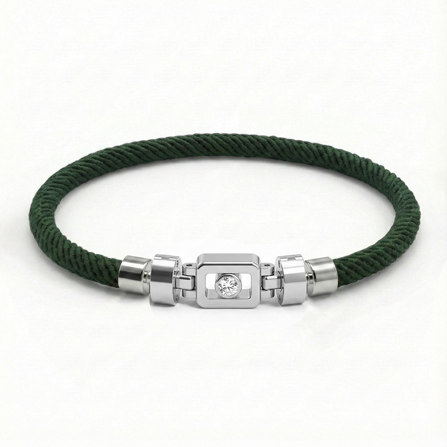 Diamond 925 Silver with Nylon XOXO Bracelet