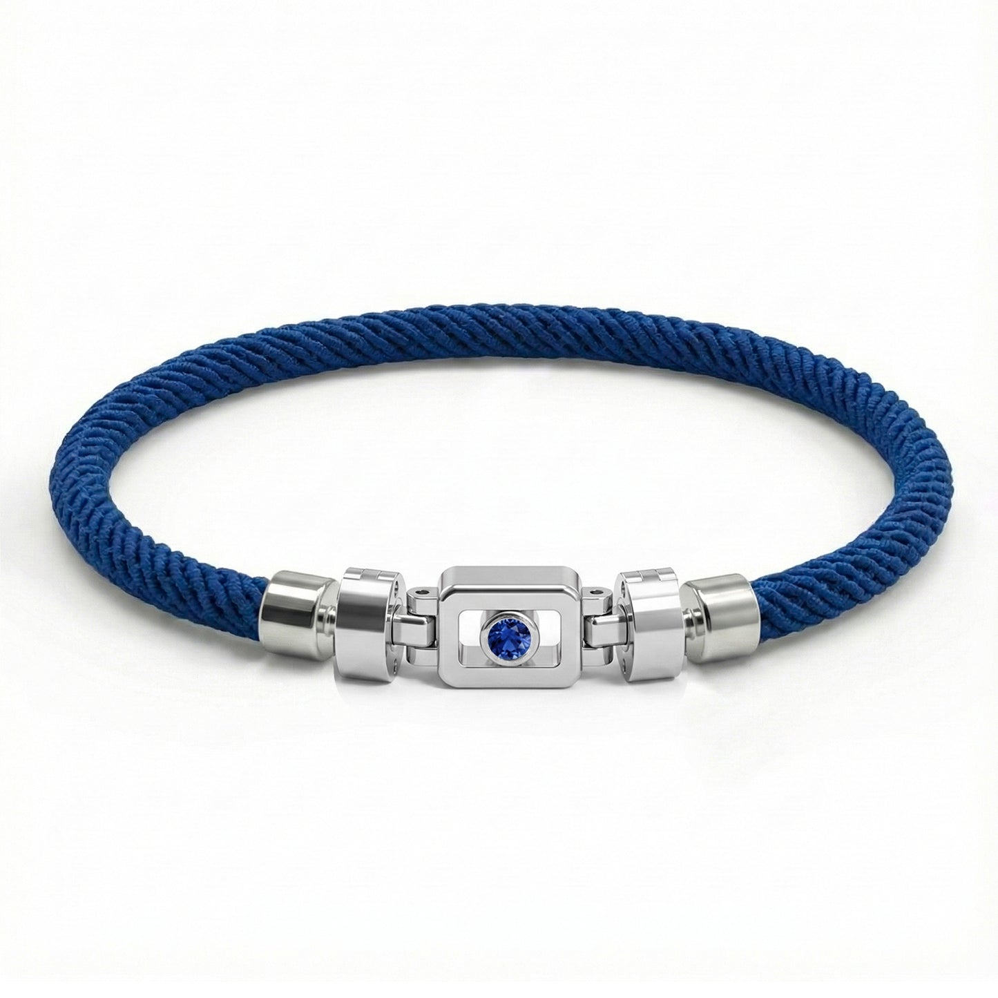 Blue Sapphire 925 Silver with Nylon XOXO Bracelet