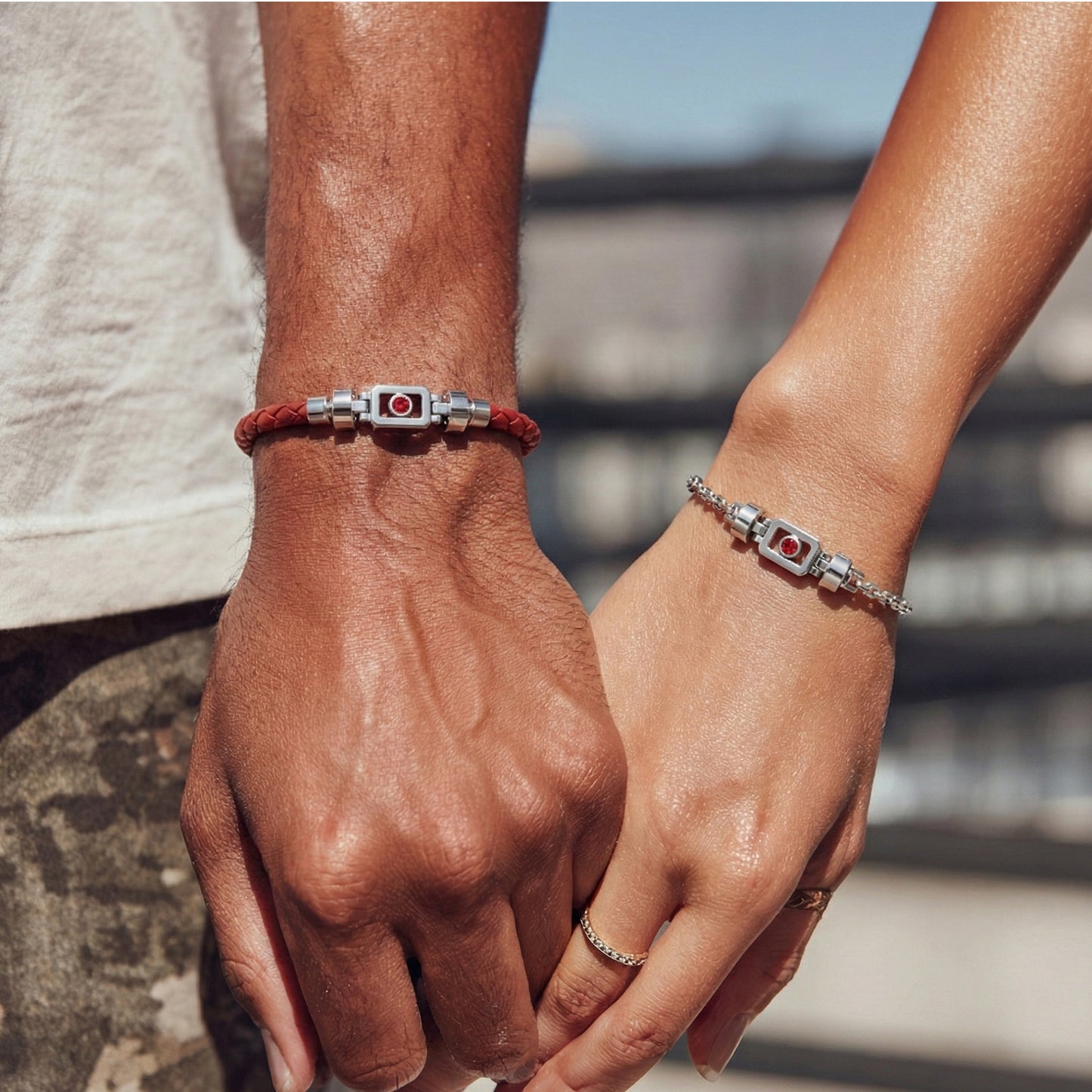 Ruby 925 Silver with Silver Link XOXO Bracelet