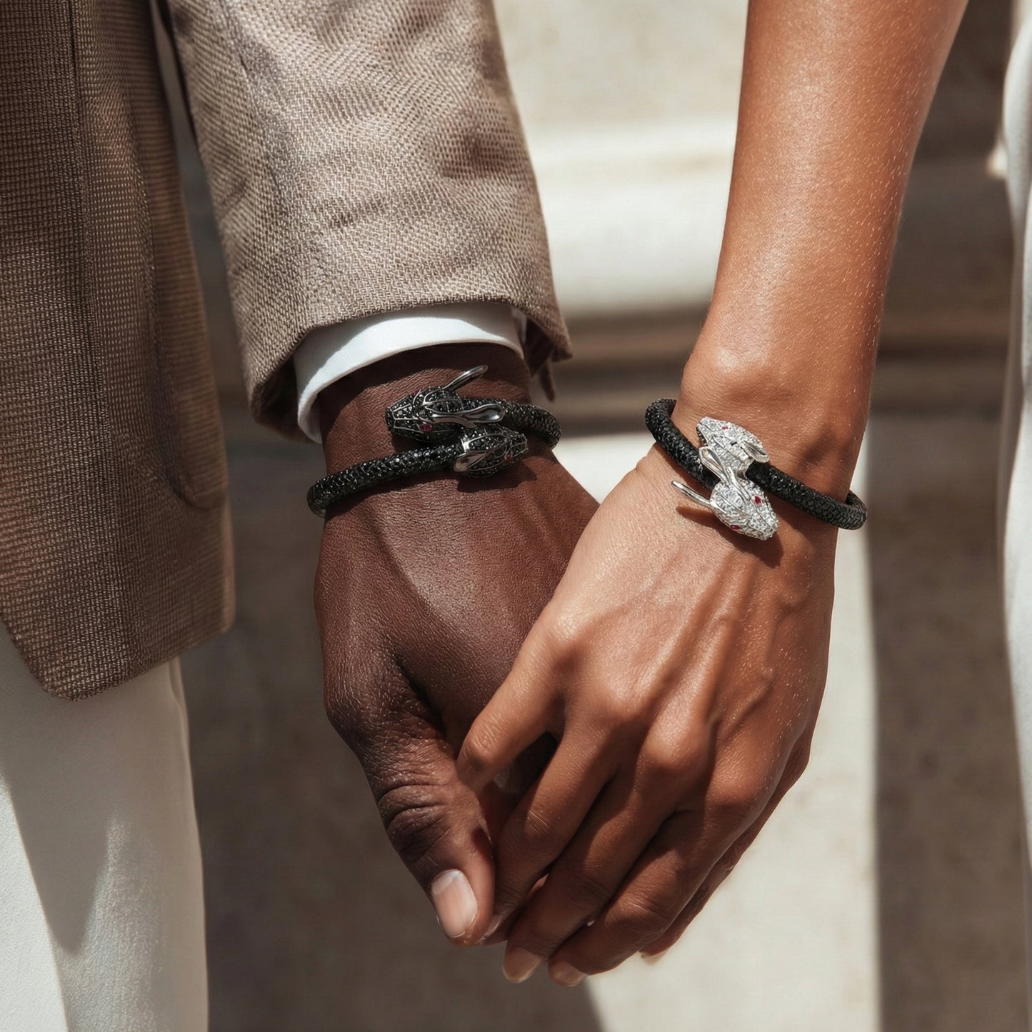 Lepus X 925 Black Spinel Eternity X Stingray Bracelet