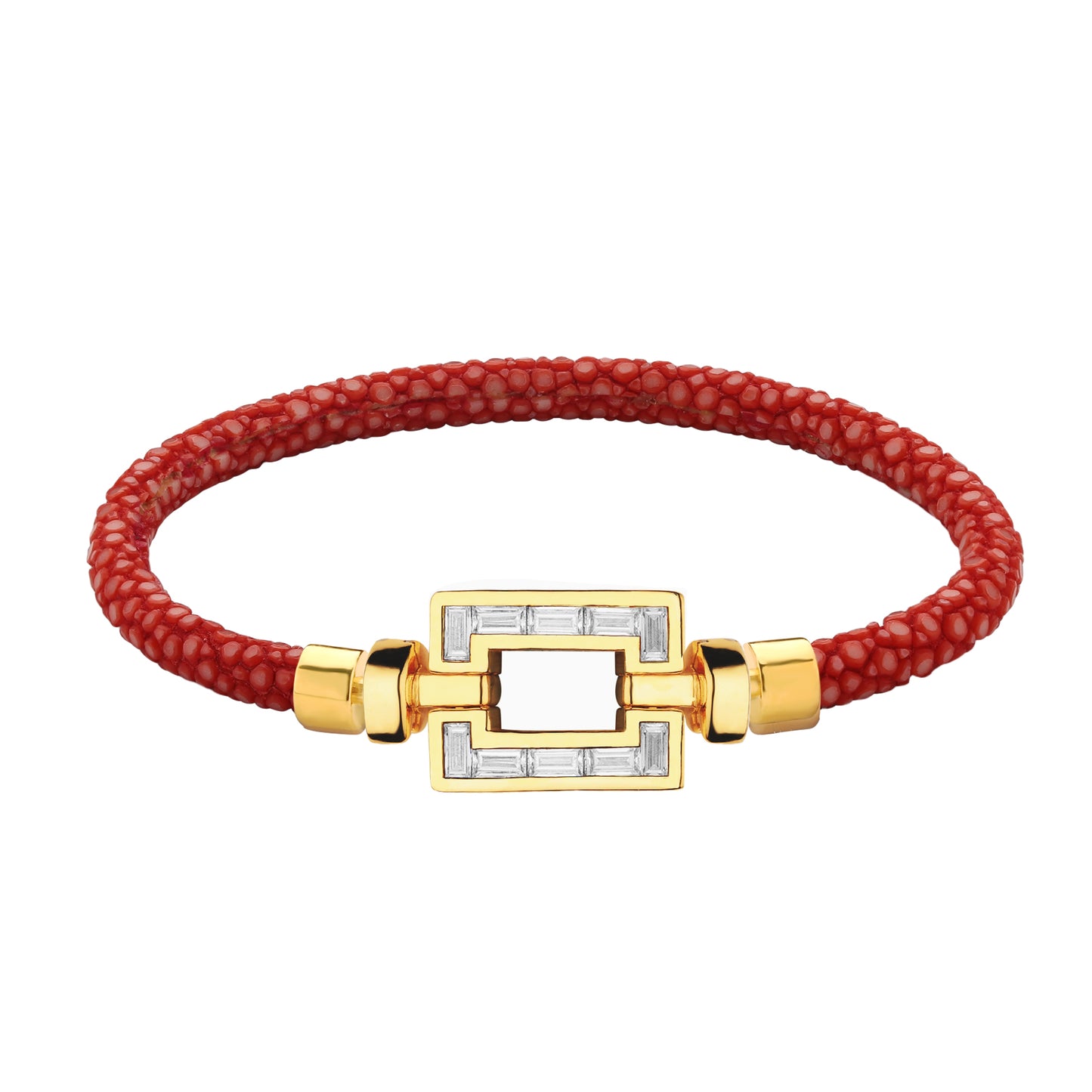 Regalia 18-Carat Gold Opus XL Baguette Diamonds Galuchat Bracelet