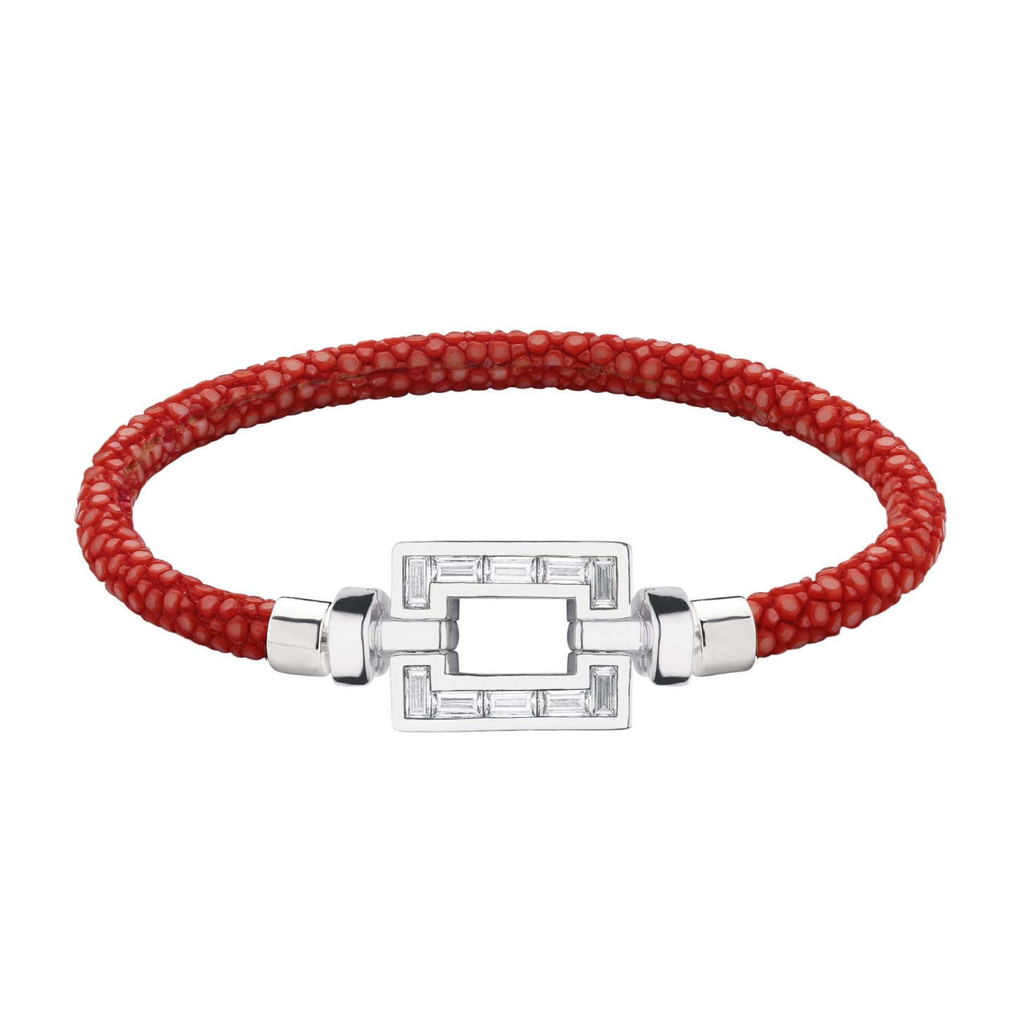 Regalia Platinum Gold Opus XL Baguette Diamonds Galuchat Bracelet