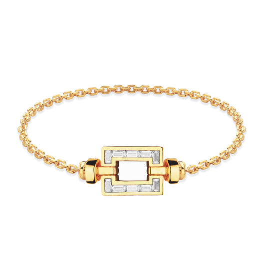 Regalia 18-Carat Gold Opus XL Baguette Diamonds Link Bracelet