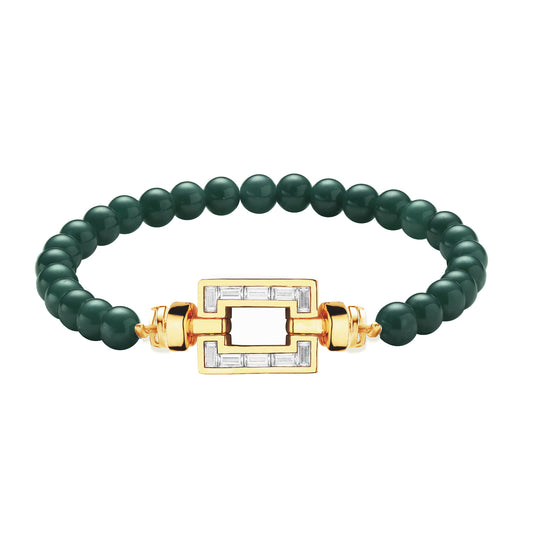 Regalia 18-Carat Gold Opus XL Baguette Diamonds Gemstone Beads Bracelet